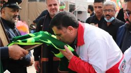 تصاویر بازدید رئیس جمعیت هلال احمر از موکب آستان مقدس