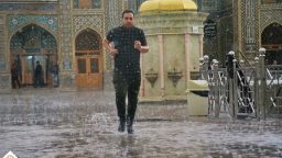 روز بارانی حرم مطهر کریمه اهل بیت(س) در نیمه ماه مبارک رمضان
