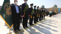 مراسم صبحگاه مشترک عهد سربازی در مسجد مقدس جمکران برگزار شد+تصاویر