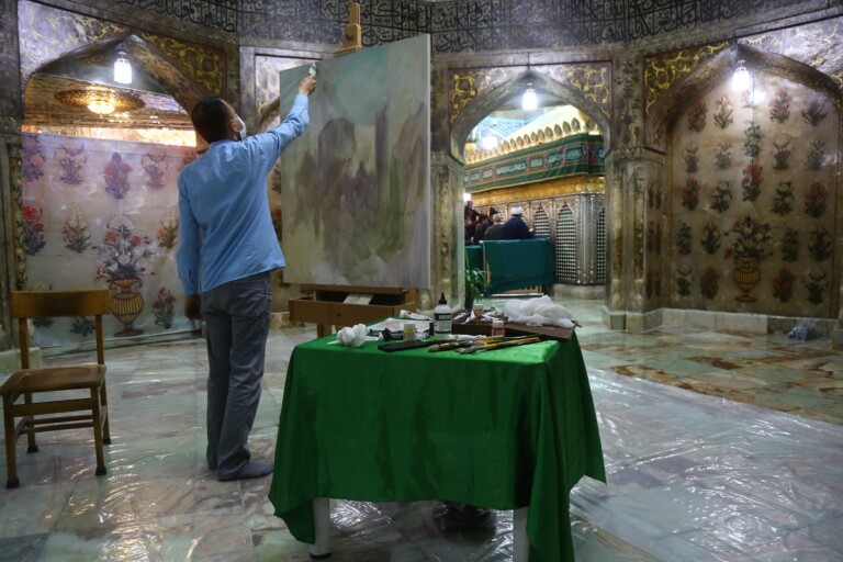 تولید نقاشی صحنه ورود حضرت معصومه(س) به شهر مقدس قم +تصاویر