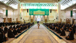 مراسم خطبه خوانی خادمان در آستانه سالروز ورود بانوی کرامت به قم +تصاویر