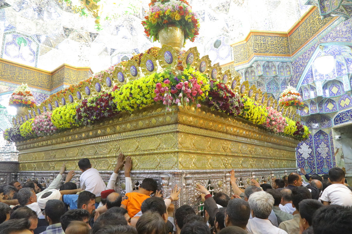 جشن و شادی در حرم قم به مناسبت میلاد امام رضا(ع)