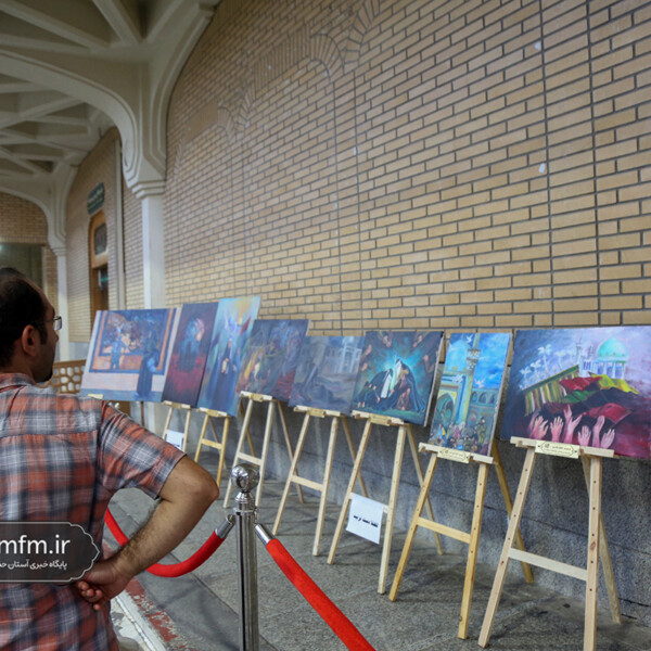 نمایشگاه نقاشی «قیام خونین گوهرشاد» در حرم مطهر بانوی کرامت برپا شد + تصاویر