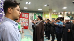  حضور آیت‌الله سعیدی در جمع دانش‌آموزان دبیرستان ماندگار شیخ صدوق قم + تصاویر