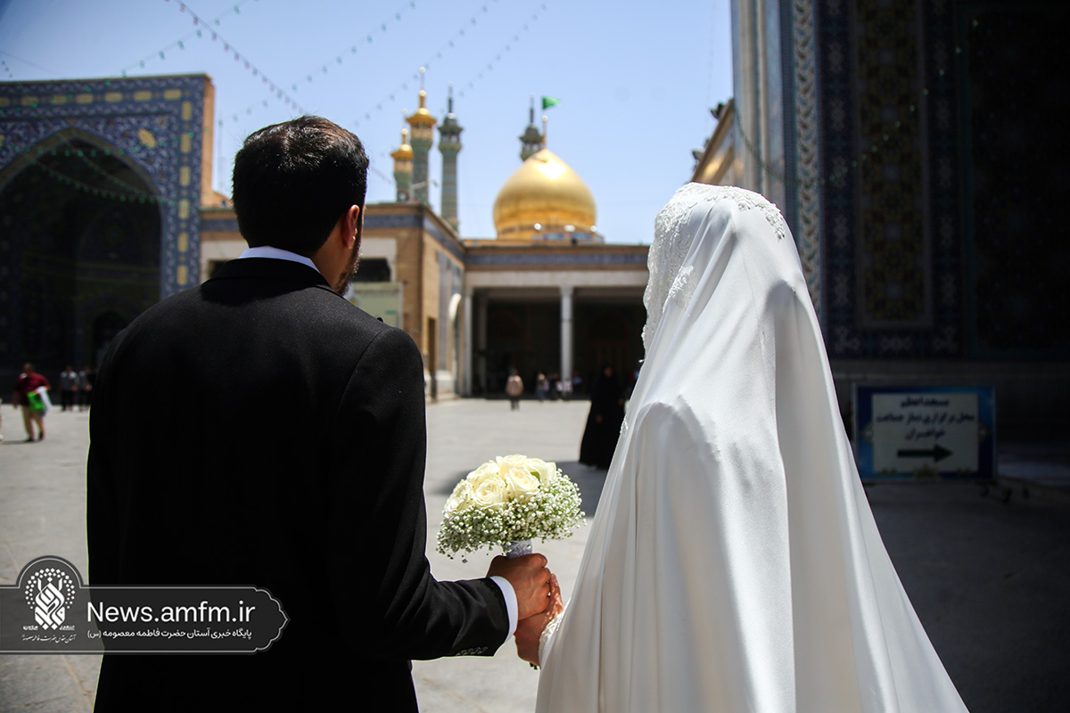آغاز زندگی مشترک بیش از ۴۰ زوج جوان در حرم حضرت فاطمه معصومه(س)