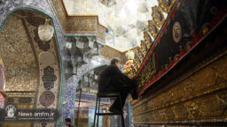 حرم حضرت فاطمه معصومه(س) سیاهپوش عزای سیدالشهدا(ع) شد