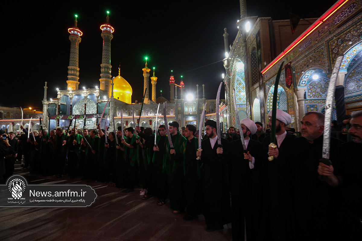 مشق شمشیر نجفی‌های مقیم قم در ششمین شب ماه محرم