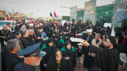 بدرقه کاروان خانواده شهدا توسط خادمان موکب حرم بانوی کرامت