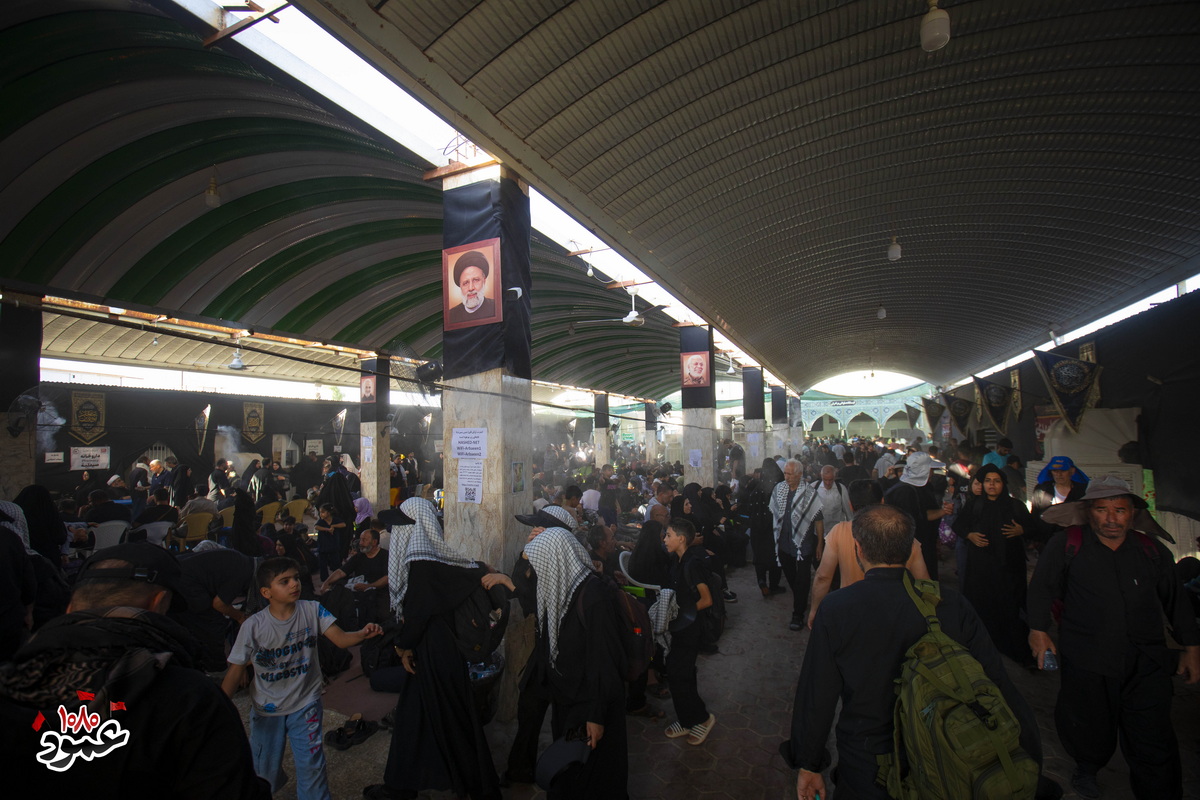 استقبال بالای زائران اربعین از خدمات موکب حرم بانوی کرامت در عمود ۱۰۸۰