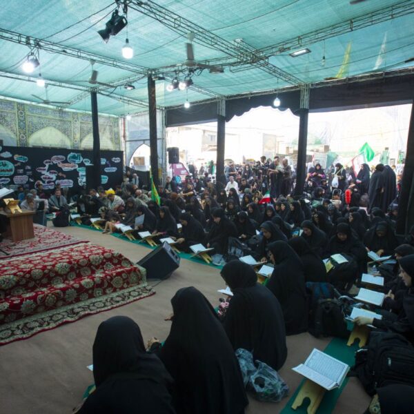 برپایی محفل تلاوت سوره فتح در موکب حرم بانوی کرامت