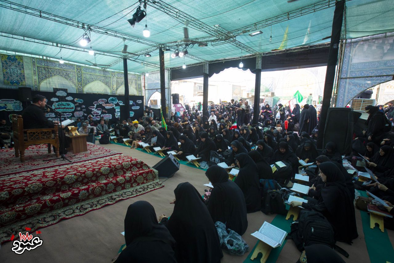 برپایی محفل تلاوت سوره فتح در موکب حرم بانوی کرامت