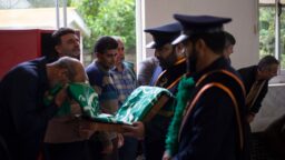 حضور خادمان حرم مطهر در مراسم عزاداری رحلت بانوی کرامت در استان گیلان