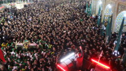 دسته عزای سادات بنی‌الزهرا در حرم حضرت فاطمه معصومه(س)