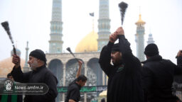 عرض ارادت هیئات عزای امام هادی(ع) در هوای بارانی حرم مطهر