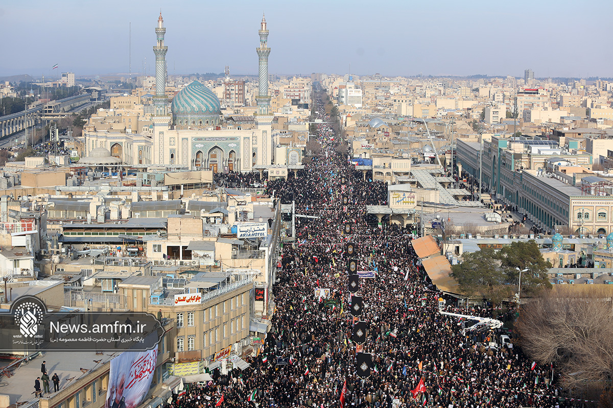 سیل خروشان راهپیمایی مردم شریف شهر مقدس قم