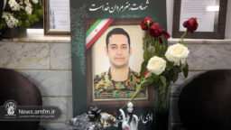 ادای احترام خادمان حرم بانوی کرامت به مقام شهید مدافع امنیت قم