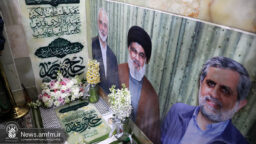 رونمایی از سنگ مزار شهید ایزدی در حرم مطهر بانوی کرامت