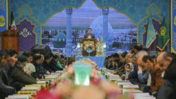 برپایی کرسی تلاوت قرآن توسط خادمان حرم بانوی کرامت در مسجد مقدس جمکران +تصاویر