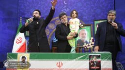 بزرگداشت شهید لاریجانی و وداع با پیکر مطهر شهید کیارش در حرم بانوی کرامت