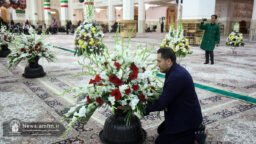 شبستان اصلی حرم مطهر بانوی کرامت غرق گل شد