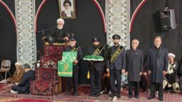 حضور خادمان حرم حضرت معصومه(س) در محفل روضه بیت آیت‌الله گلپایگانی