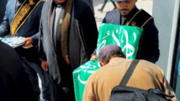 بدرقه مسافران نخستین قطار تبریز قم توسط خادمان حرم بانوی کرامت