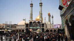 حضور دسته‌جات عزاداری شهادت امام رضا (ع) در حرم بانوی کرامت