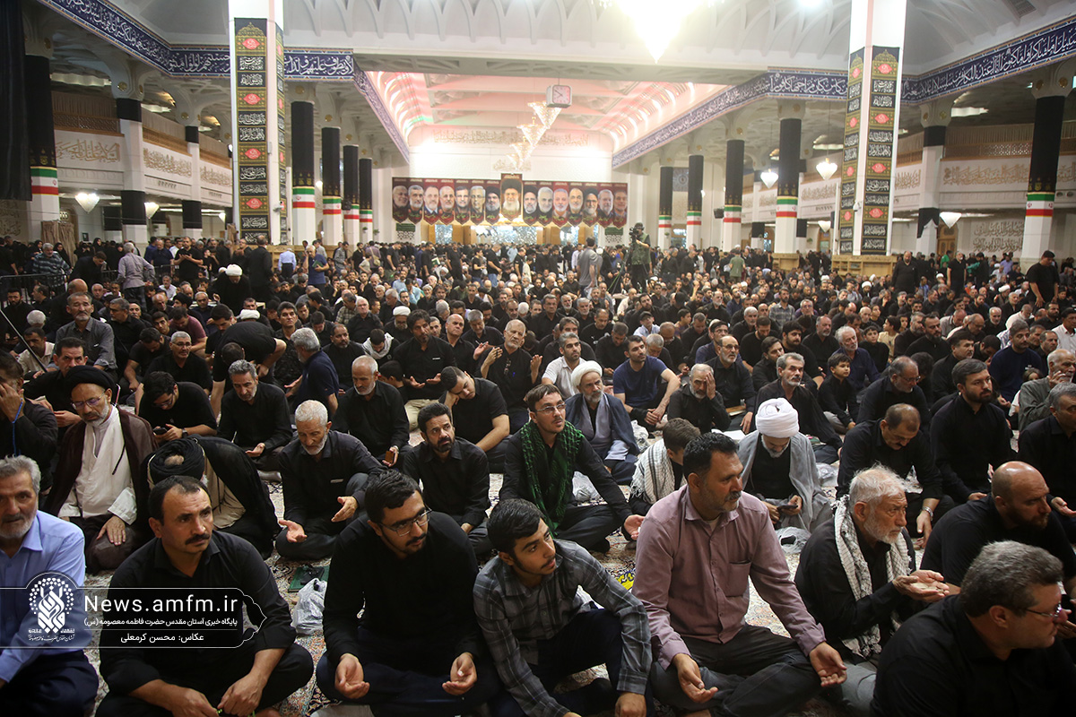سوگواری زائران حرم کریمه اهل‌بیت در شام شهادت علی بن موسی الرضا(ع)