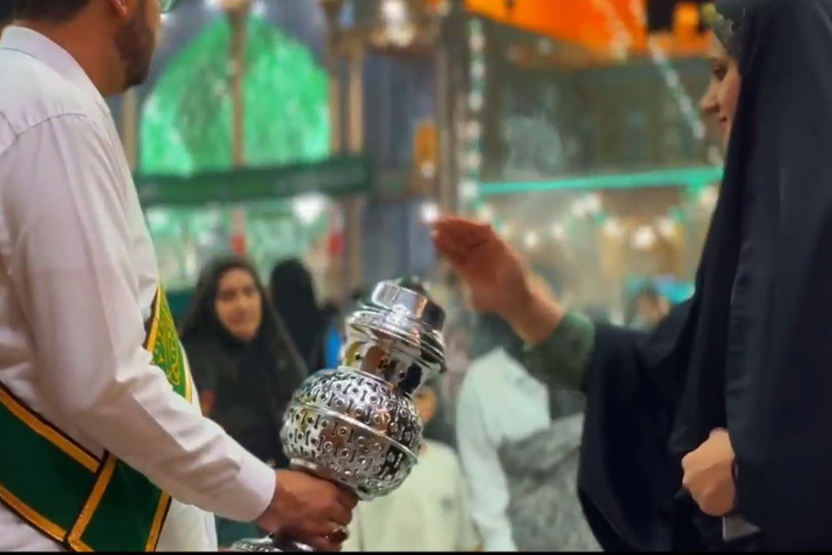 حال و هوای شب میلاد پیامبر(ص) و امام صادق(ع) در حرم بانوی کرامت