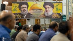 مراسم با شکوه بزرگداشت مجاهد کبیر شهید سید حسن نصرالله در حرم بانوی کرامت